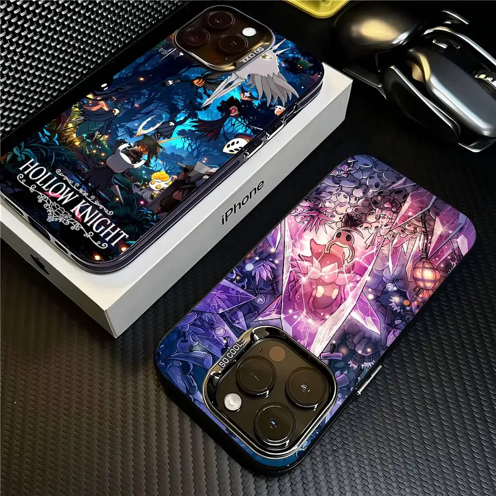 

Hollow Knights Cartoon Phone Case For IPhone 17 16 15 14 11 12 13 Pro Max Plus Pro Colored Silver Cover