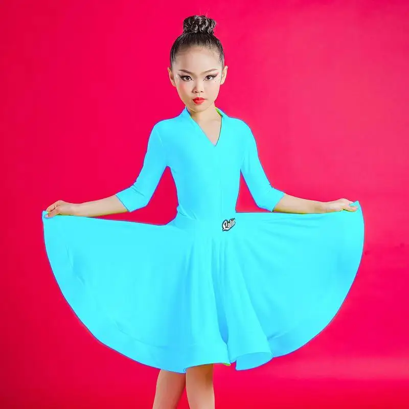 Autumn and winter girls' Latin dance costumes for professional competitions and children's performance costumes