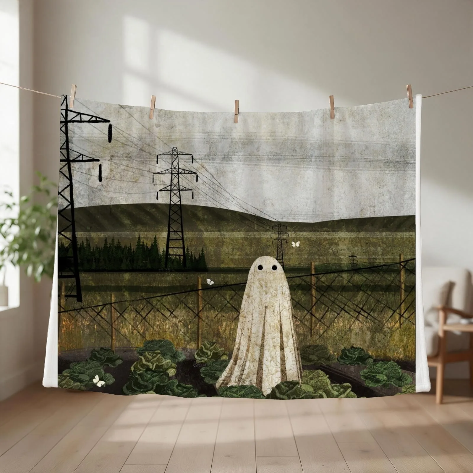 There's A Ghost in the Cabbage Patch Again... Throw Blanket Soft Heavy decorative Beautifuls Blankets