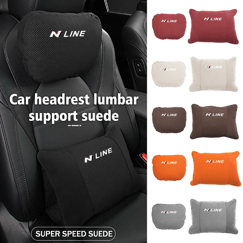 Car Neck Pillow Protective Lumbar Back Support Relieve Stress For Hyundai N LINE i30 i20 Sonata Accent Tucson Elantra Azera
