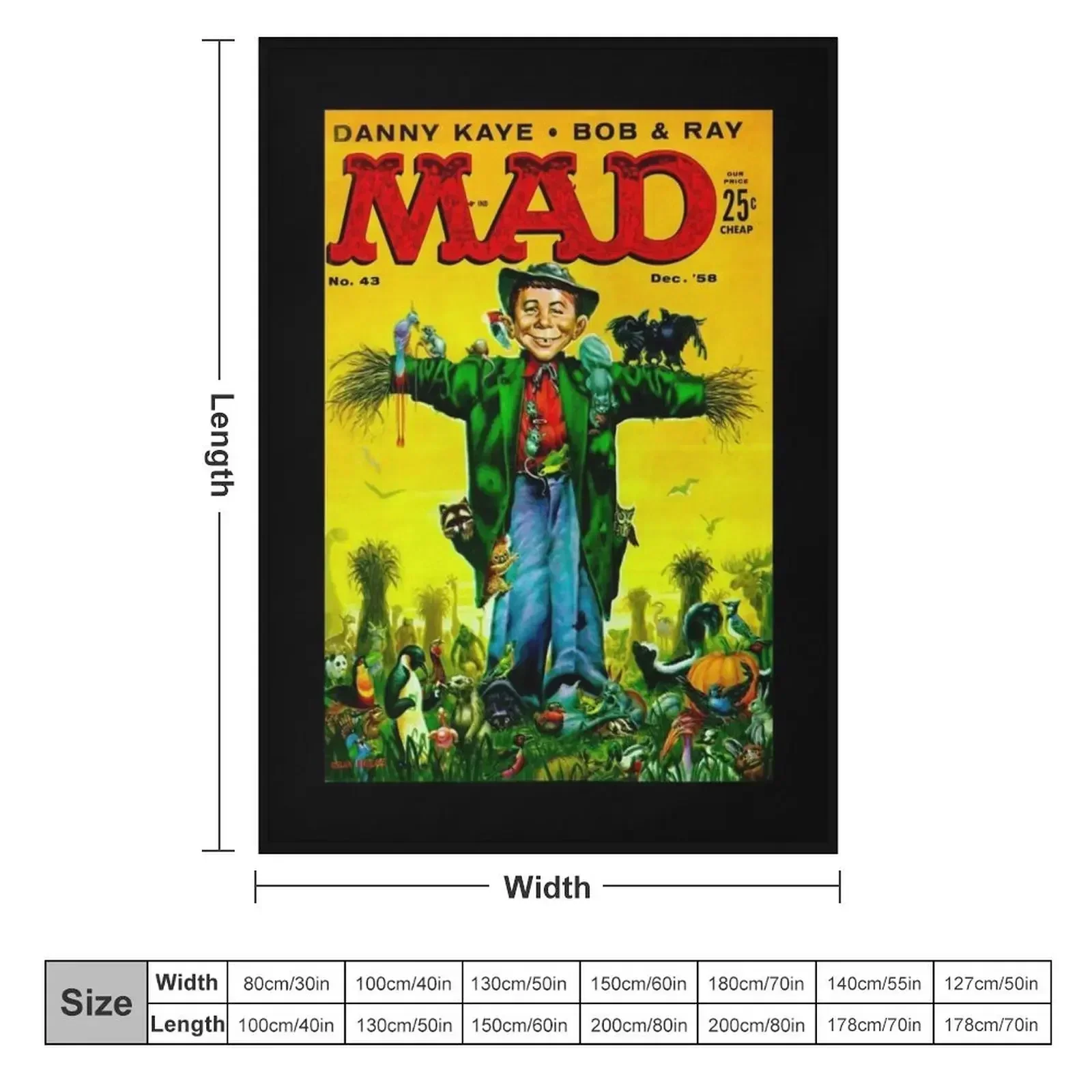 IT'S TRUE, A CLASSIC MAD MAGAZINE COVER ART!!! Throw Blanket couch cozy soft plush fuzzy picnic outdoor blanket