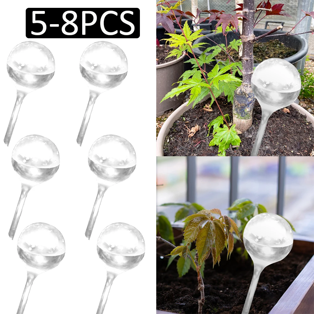 5-8pcs Automatic Plant Watering Bulbs PVC Transparent Water Globe Balls Device Drip Irrigation System for Garden Flower Plants