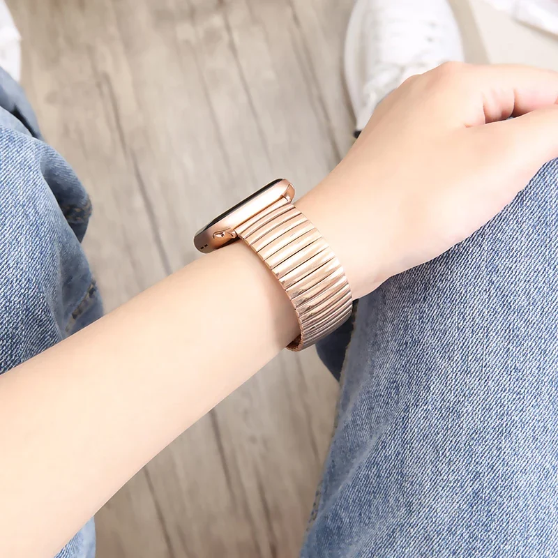 Elastic Metal Band For Apple Watch Ultra 10 9 8 7 49mm 46mm 45mm 41mm 6 5 4 SE 40mm 44mm Extendable Metal For iWatch 3 38mm 42mm