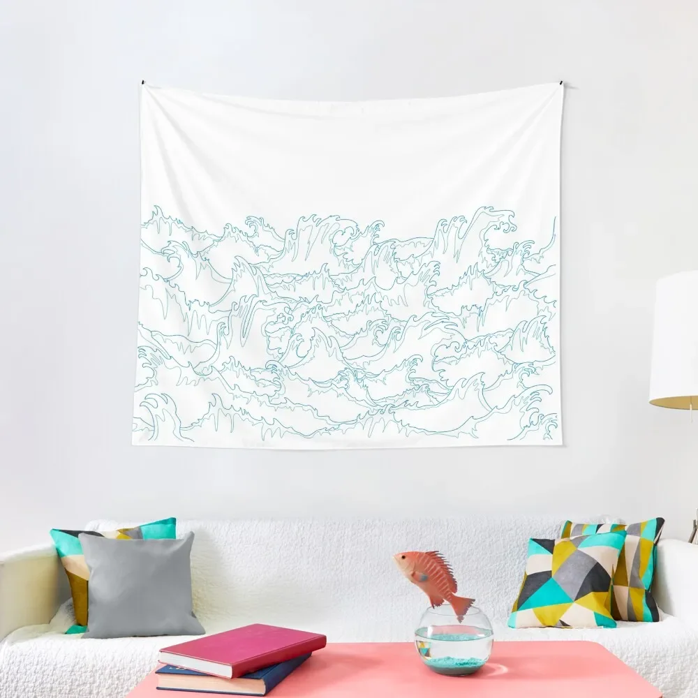 

Laconic Ocean storm waves Tapestry Decoration For Home Aesthetics For Room Tapestry