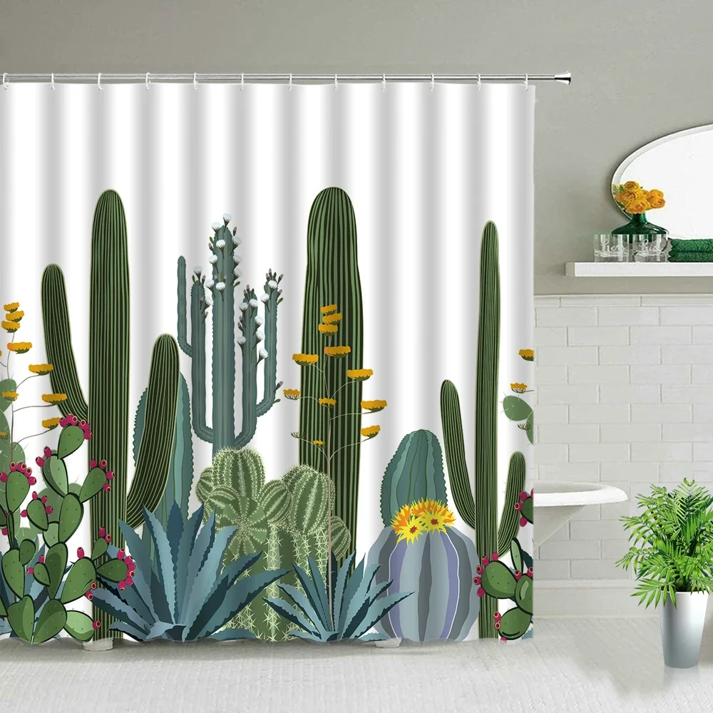 Plant Series Shower Curtain Bathroom Waterproof Polyester Fabric Cloth Curtain Dandelion Flower Print Bathtub Decor With Hooks