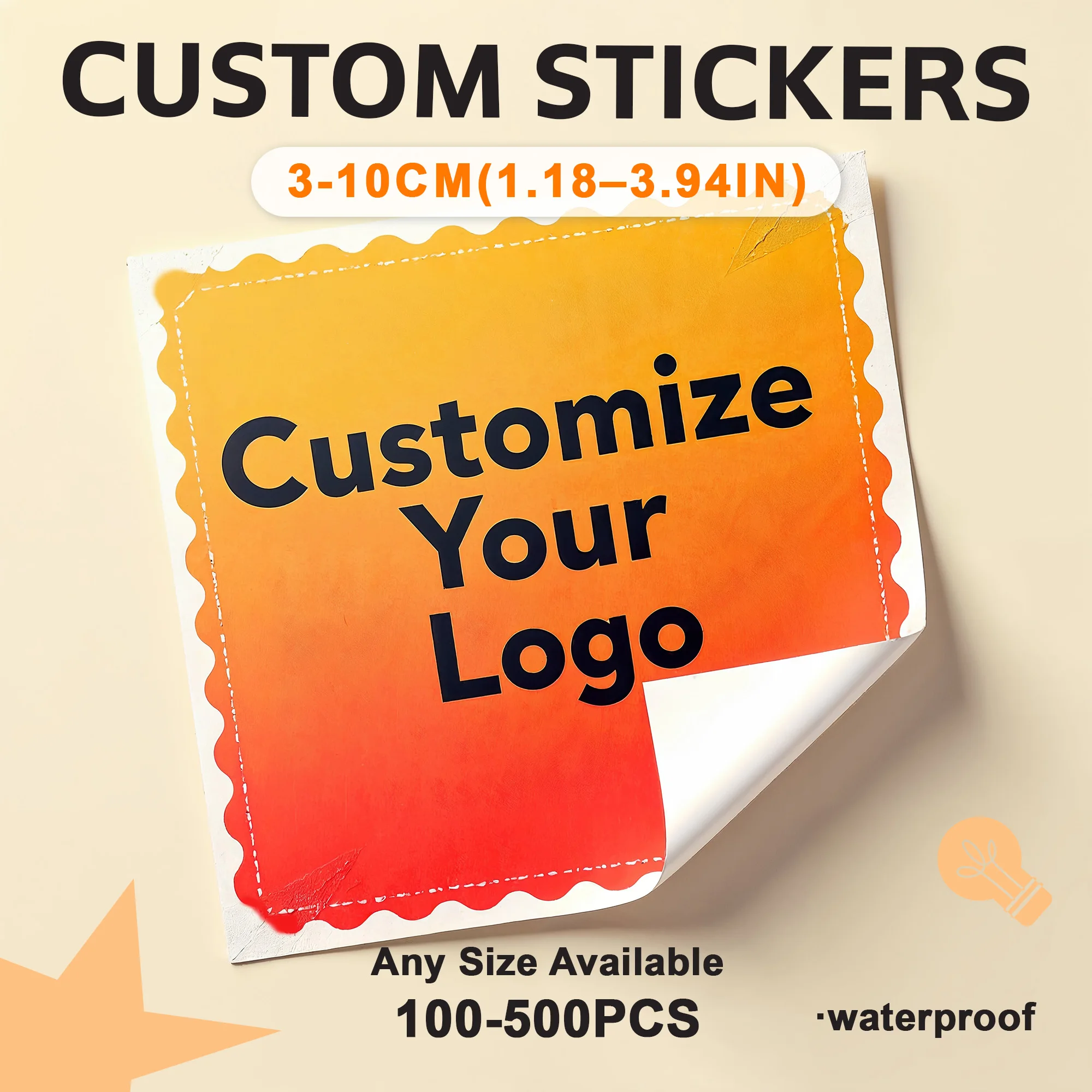 

Custom Stickers Square Personalized Stickers Waterproof Custom Logo Labels for Wedding Baptism Company Logo Gift Packaging