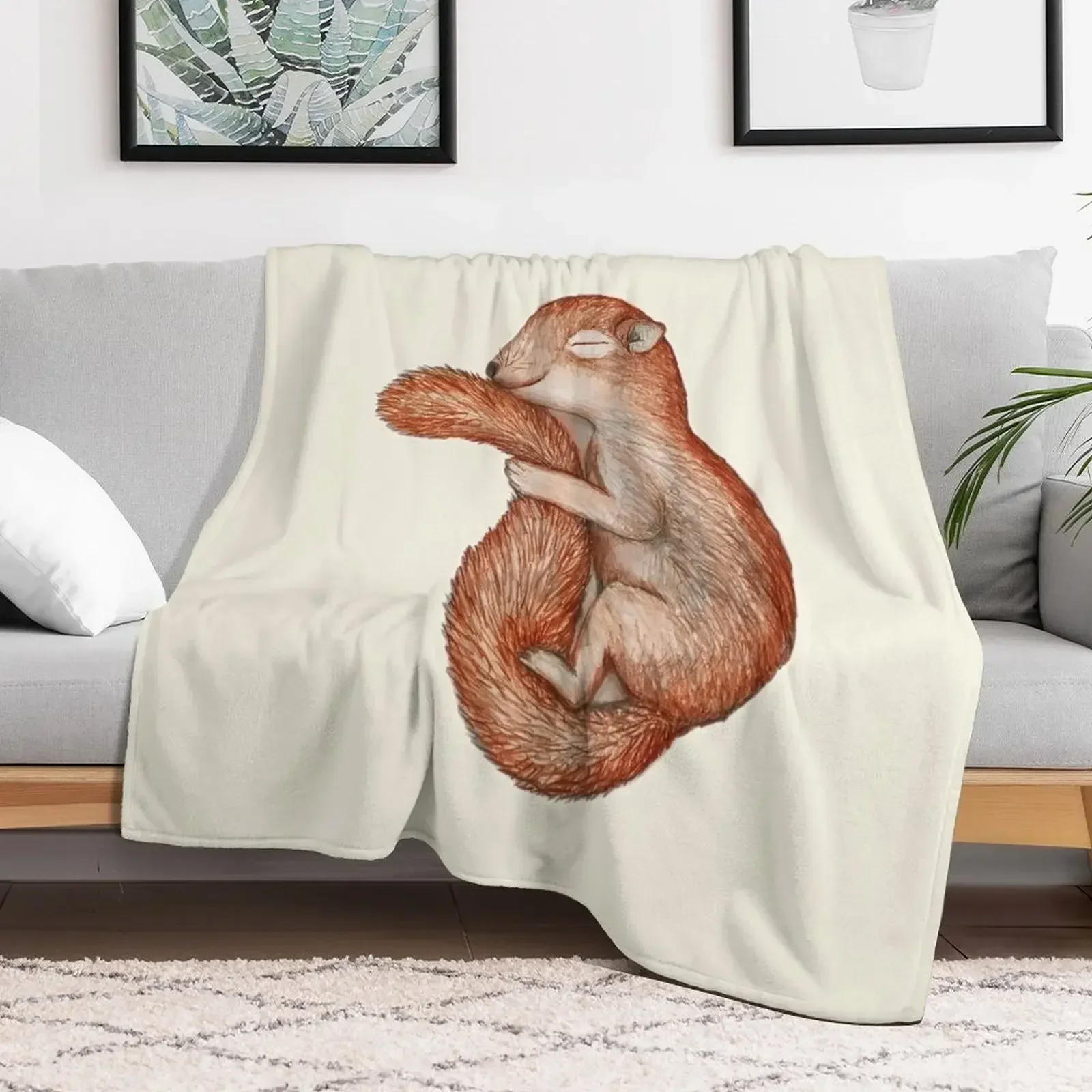 Hibernating squirrel Throw Blanket Giant Sofa Luxury Baby for winter Blankets