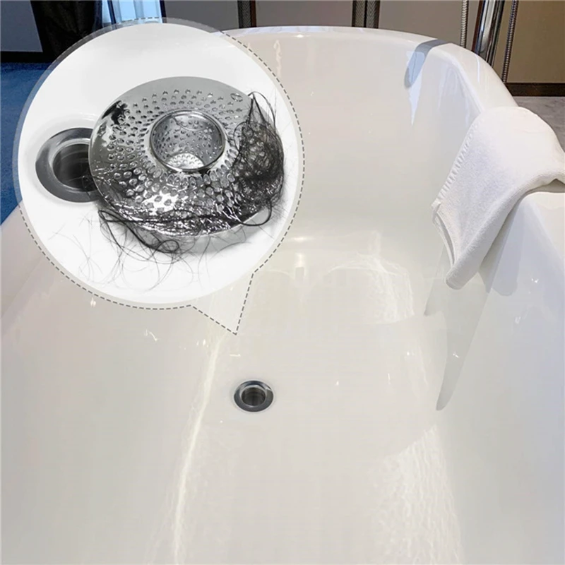 Drain Hair Catcher Tub Drain Protector Strainer, Bathtub Shower Drain Hair Trap/Stopper, Tub Drain Hair Catcher