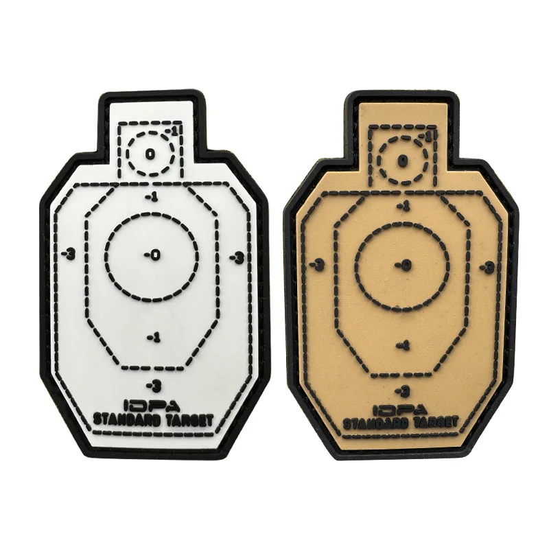 Glow Glock Pistol Target Morale Badge PVC Hook and Loop Patch 3D Target Patches Tactical Backpack Decoration Military Armband