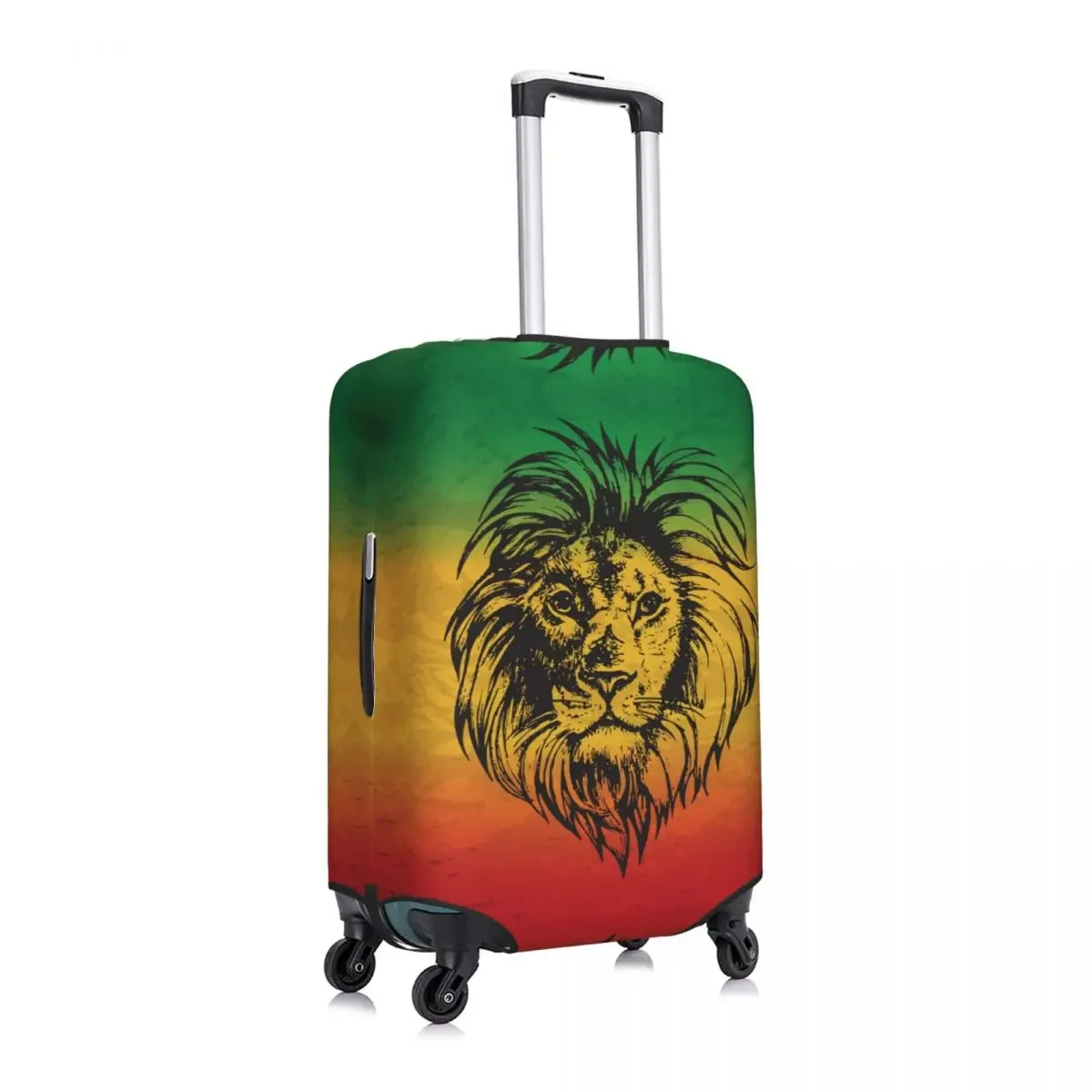 Custom Rastafarian Flag Luggage Cover Elastic Jamaica Reggae Rasta Lion Travel Suitcase Protective Covers Fits 18-32 Inch