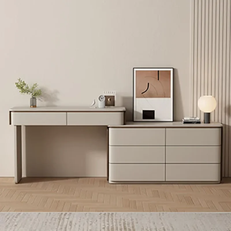 Modern Girl Dressing Table Beauty Cosmetics Women Luxury Living Room Mobile Vanity Table Drawers Penteadeira Chinese Furniture