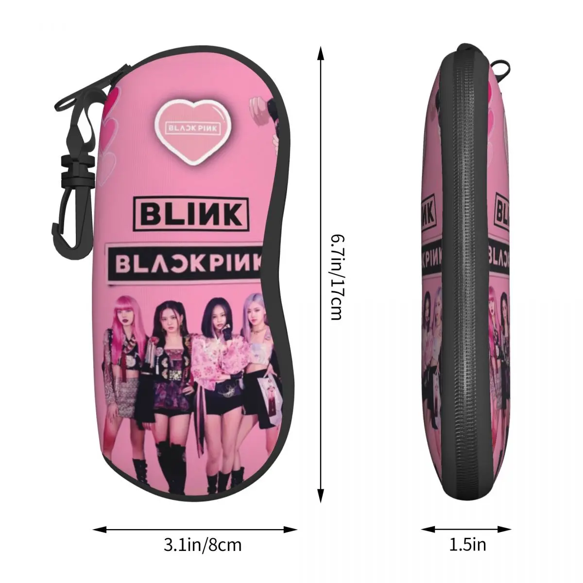 Blackpinks Kpop Sunglasses Soft Case Neoprene Zipper Shell Eyeglass Case Custom Protective Box For Glasses