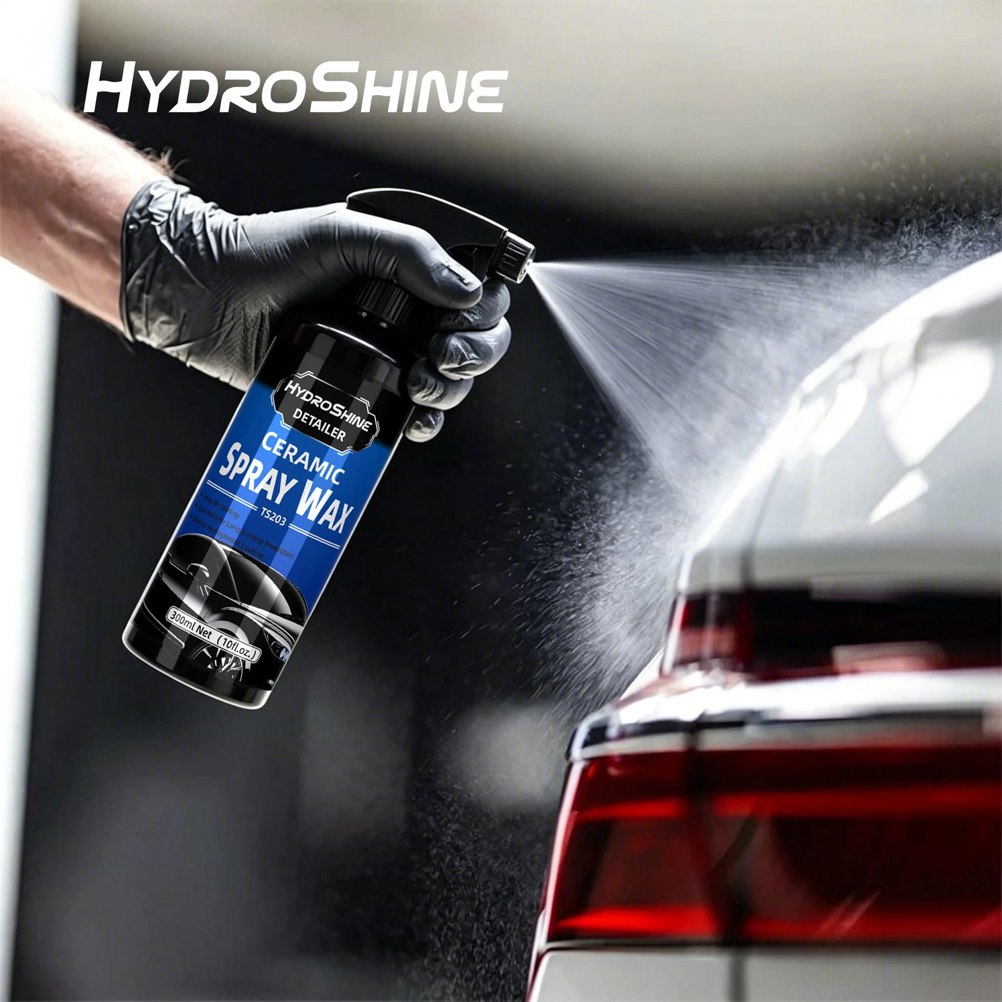 Hydroshine Ceramic Car Coating Wax Spray - Nano Liquid Crystal Hydrophobic Car Detailing for High Shine And Durability Protectio