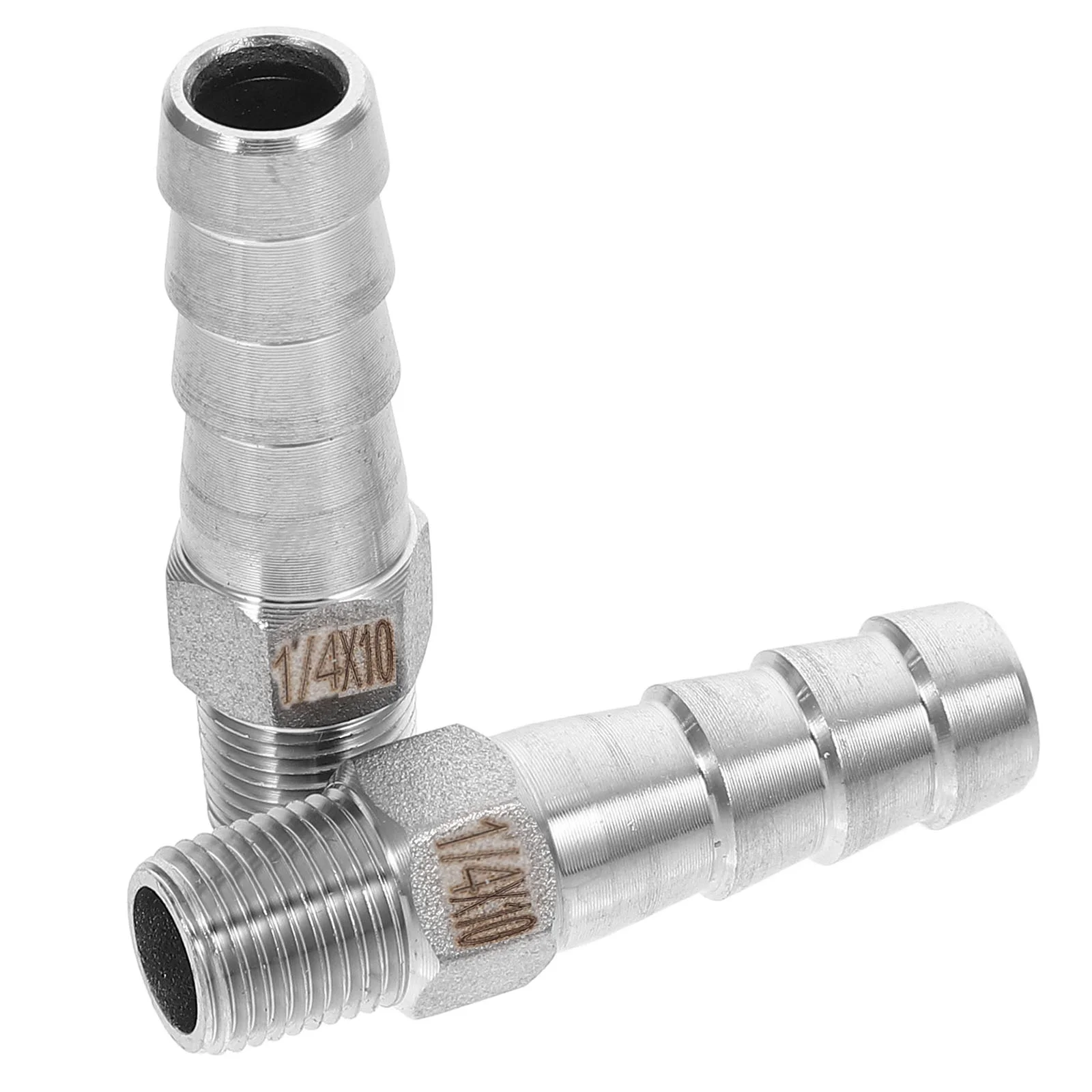 2 Pcs Accessories Household Stainless Steel Hose Barb Adapter Fitting for Air Water Fittings Gas