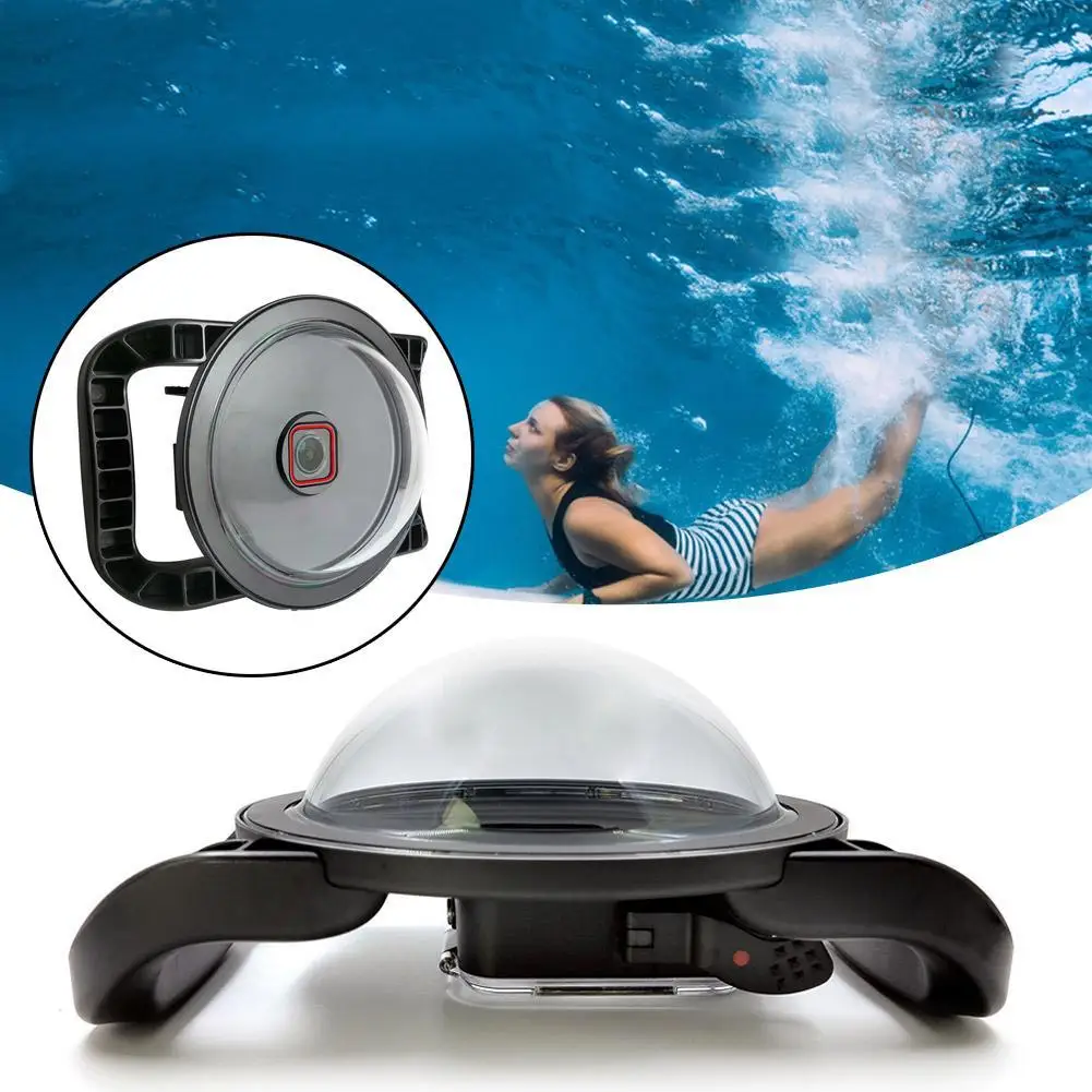 For Insta360 Ace Pro Camera Underwater Dome Port Waterproof 98.4FT Hatch To Closure System Anti-Scratch Acrylic Up Material N6A5