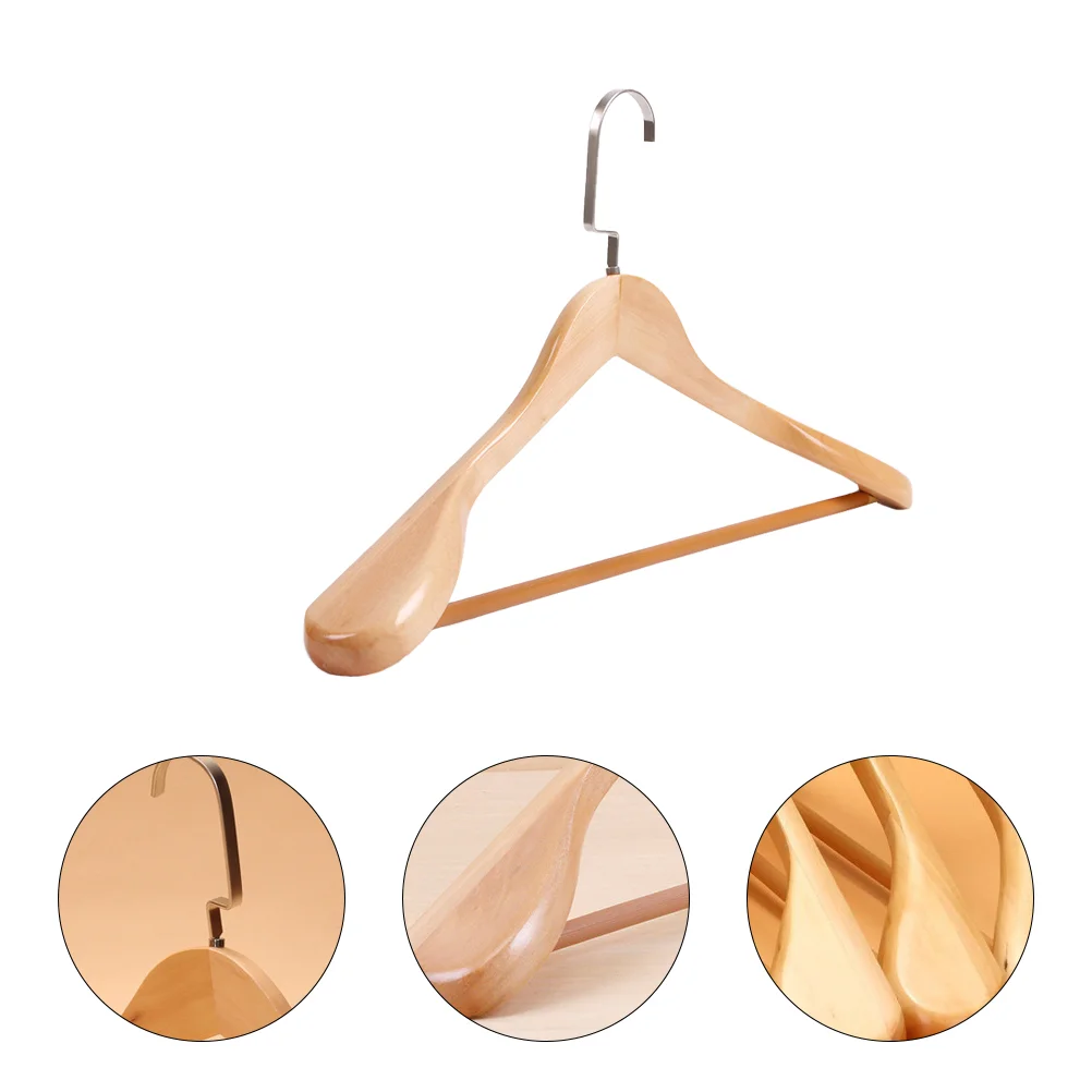 

Solid Wood Hanger Suit Coat Thicken Useful Laundry Non-slip Garment Hanging Clothes Drying Rack Hangers