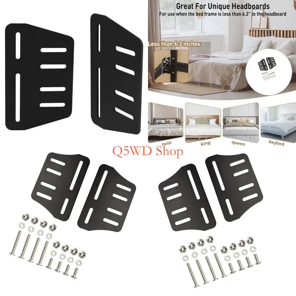 Q5WD Headboard Fastener Vertical Adjustment Bracket Bed Reinforcement Frame Bracket