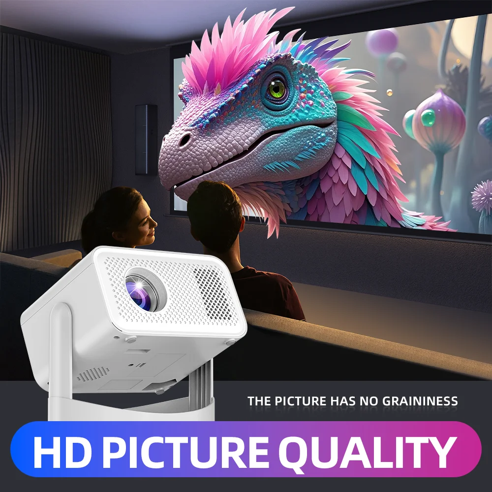 KaiAqua HT23 Plus 4K Native Portable Projector 1080P Auto Focus Keystone Correction BT5.2 Android 11 WIFI6 360° Home Cinema