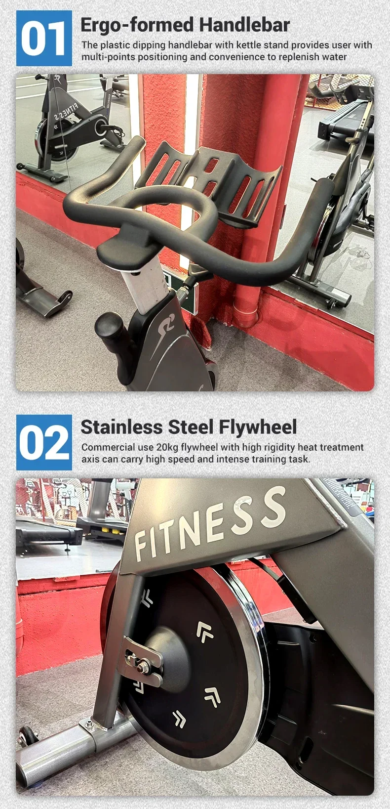 Cardio Training Equipment Fitness & Bodybuilding Exercise Dynamic Gym Equipment Steel Frame Gym Exercise Bike For Workout