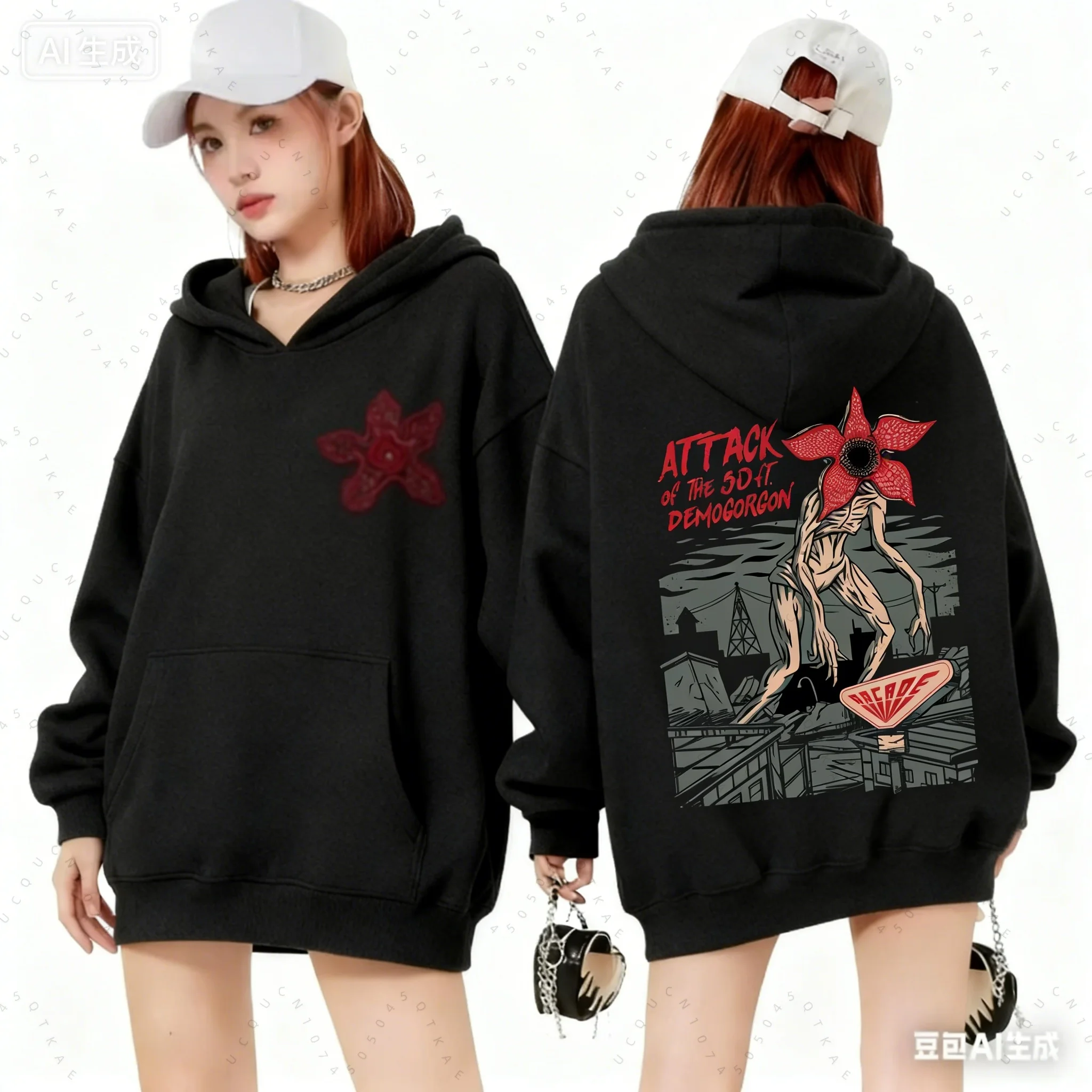 2026 Hawkins Demogorgon Kids Hoodies Cartoon Girls Boy Hooded Sweatshirt Children Korean Fashion Tops Girl Motorcycle Sweatshirt