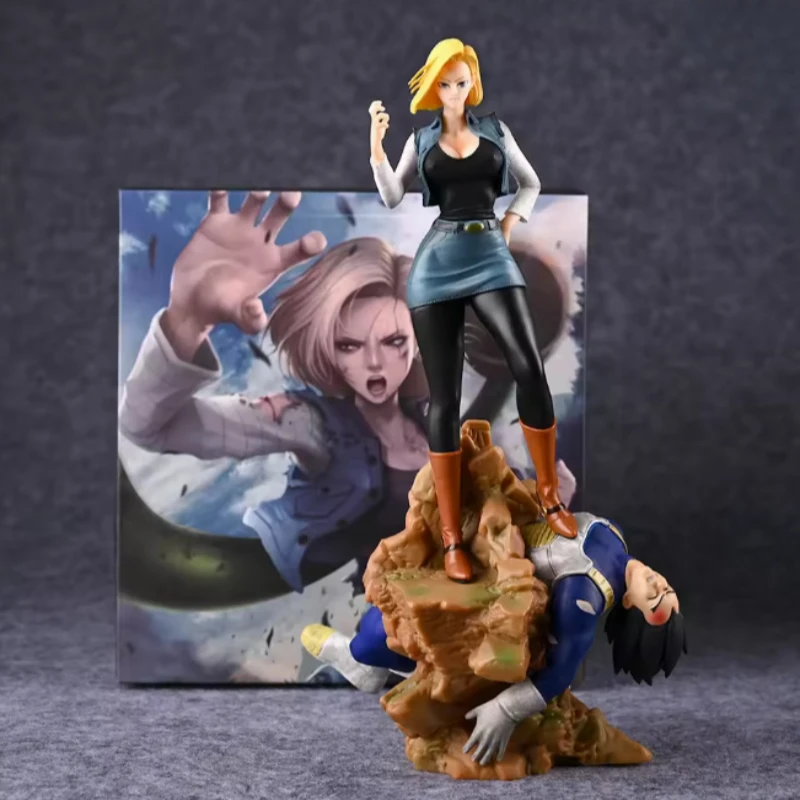 

In Stock 25cm Anime Dragon Ball Android 18 Vs Vegeta Action Figure Model Toy Desk Decor Statue Model for Kids Birthday Gift Toy