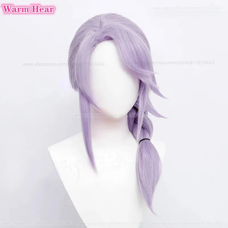 جديد! Hythlodaeus شعر مستعار اصطناعي أنيمي FF14 طويل 60 سنتيمتر الضوء الأرجواني التقلبات جديلة تأثيري أنيمي شعر مستعار مقاومة للحرارة الباروكات + غطاء شعر مستعار