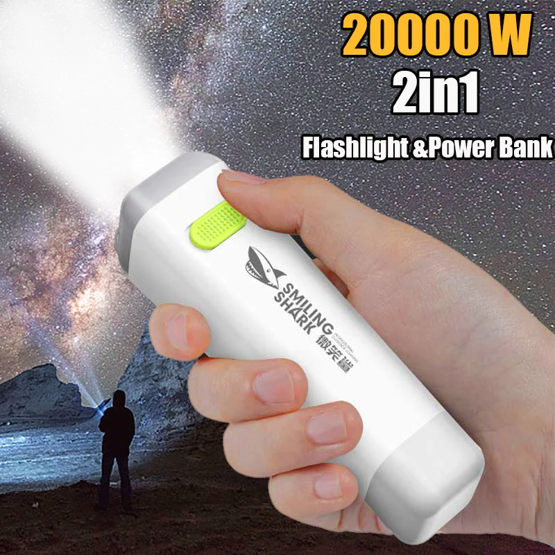 Mini Portable LED Flashlight With Power Bank USB Charging Torch Lamp Lantern Waterproof Outdoor Camping Tactical Lamp Lighting