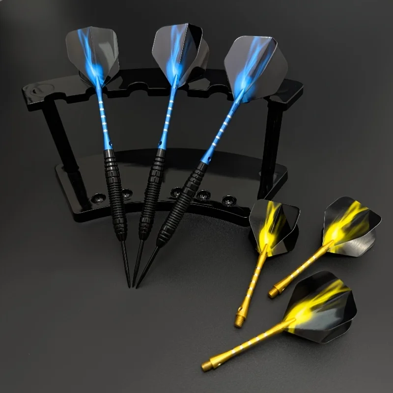 3pcs Iron 22g Hard Steel Needle Dart, Yellow/Blue, Classic and Durable, Beginner Friendly, with a Box for Easy Carrying.