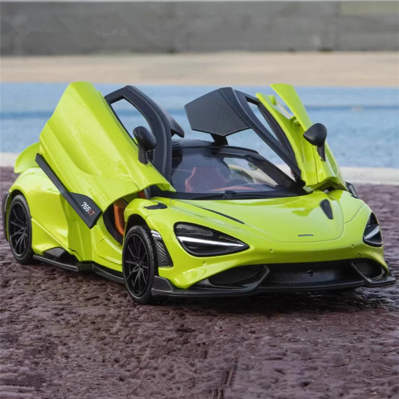 

1:24 McLaren 765LT Alloy Sports Car Model Diecasts Metal Toy Vehicles Car Model Simulation Sound Light Collection Kids Toys Gift