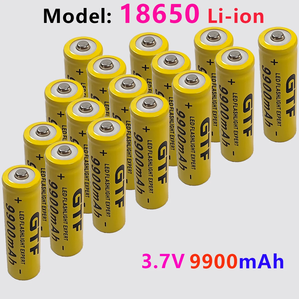GTF-batterie Lithium-Ion Rechargeable, haute capacité, 3.7V, 9900mAh, pour lampes de poche, électronique, blocs d'alimentation DIY, 18650, nouveau