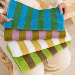 Retro Striped Pure Towels Soft Kindly-Skin Face Towel Bathroom Absorbent Face Adult Household Towels