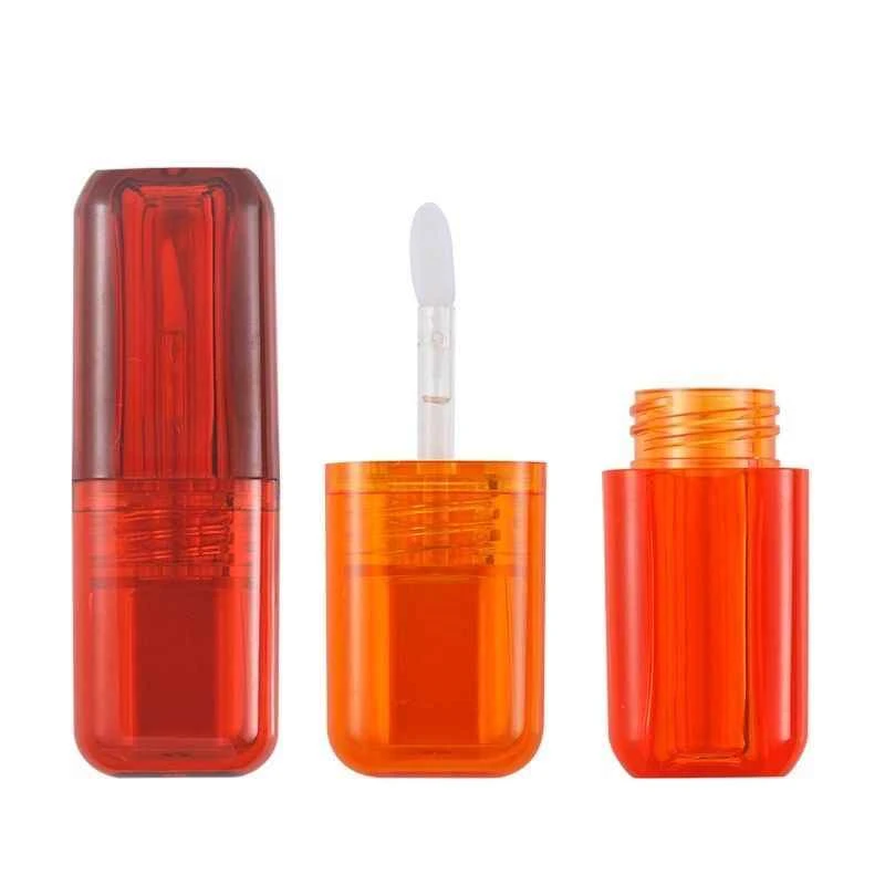 100pcs Empty 4.5ml Round Cosmetic Tube Red Lip Balm Bottle Refillable Gloss Containers Packing