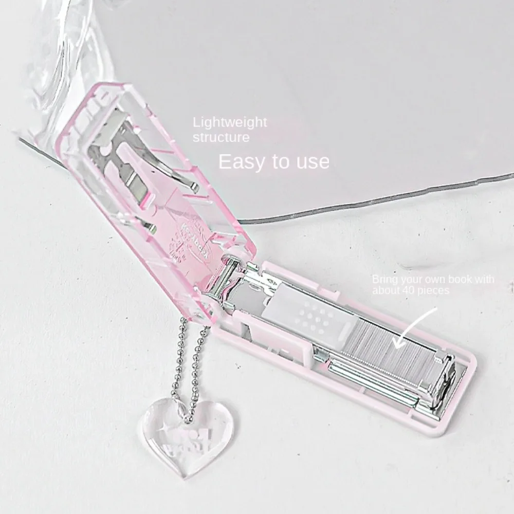 Bookbinding Tool Transparent Mini Stapler Lightweight Clamp Stapler Gradient Stapler Creative Portable Mini Stapler Simplicity