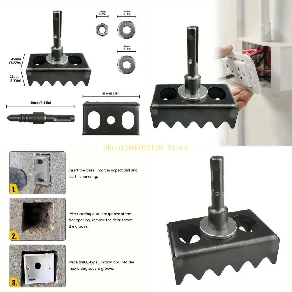 

Резак для квадратных отверстий для электрической коробки 86-типа Перфоратор с квадратной головкой Ручной инструмент лучшая