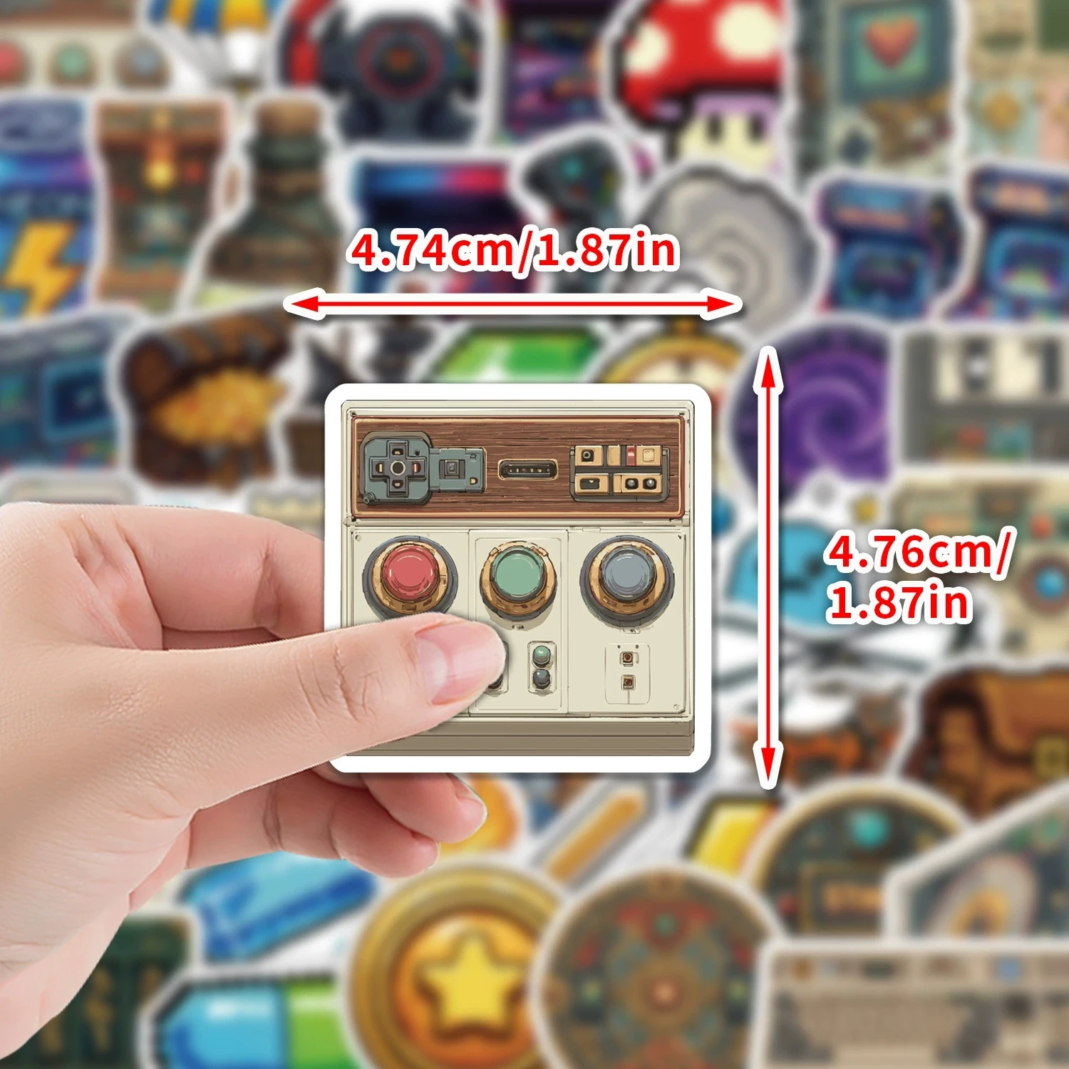 50 Pcs Pixel Retro Video Game Graffiti Stickers Waterproof Vinyl Decals for Water Cup Laptop Phone Case Journal