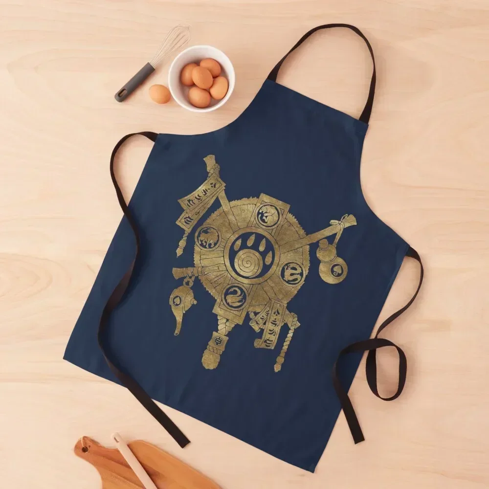 

Pandaren Crest - Gold Apron Customizable Woman chef for man Kitchen For Women Household Items Useful Apron