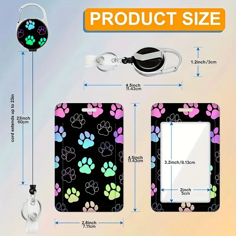 Dog Claw Badge Clip with Retractable Reel and Detachable Lanyard, Retractable Heavy Badge Reel, ID Clip with Detachable Lanyard,