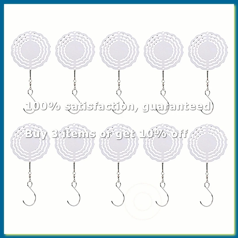 10Pcs 3 Inch Sublimation Wind Spinner Blanks 3D Wind Spinners Hanging Wind Spinners for Indoor Outdoor Garden Decoration-A10G