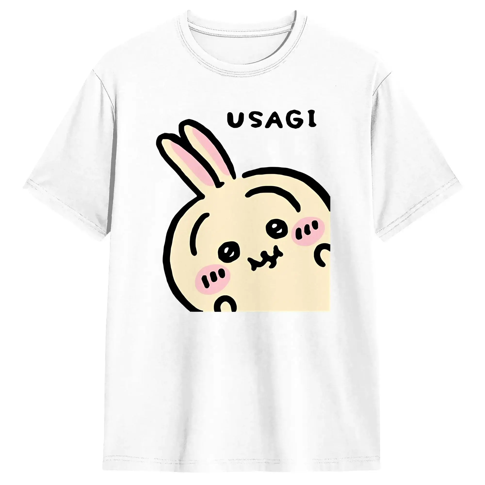 Peek a Boo Usagi Chiikawas Hachiware T-Shirt Beach Cotton T Shirts For Man Novelty Casual Tee Shirt Short-Sleeve Classic Tops