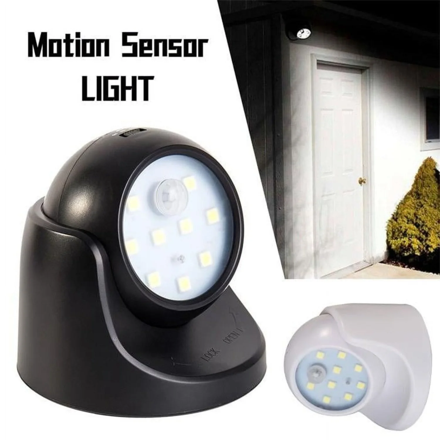 

Battery Operated Indoor Outdoor Night Light Garden Motion Sensor Security LED Light Lamp - Illuminate Your Space with Energy-Eff