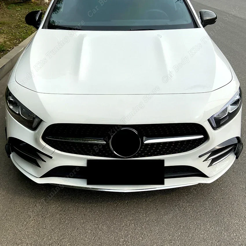 For Mercedes A Class W177 Front Bumper Spoiler Splitter Air Vent Fog Lamp Grille Trim A180 A200 A220 A35 AMG 2019-2022 Tuning