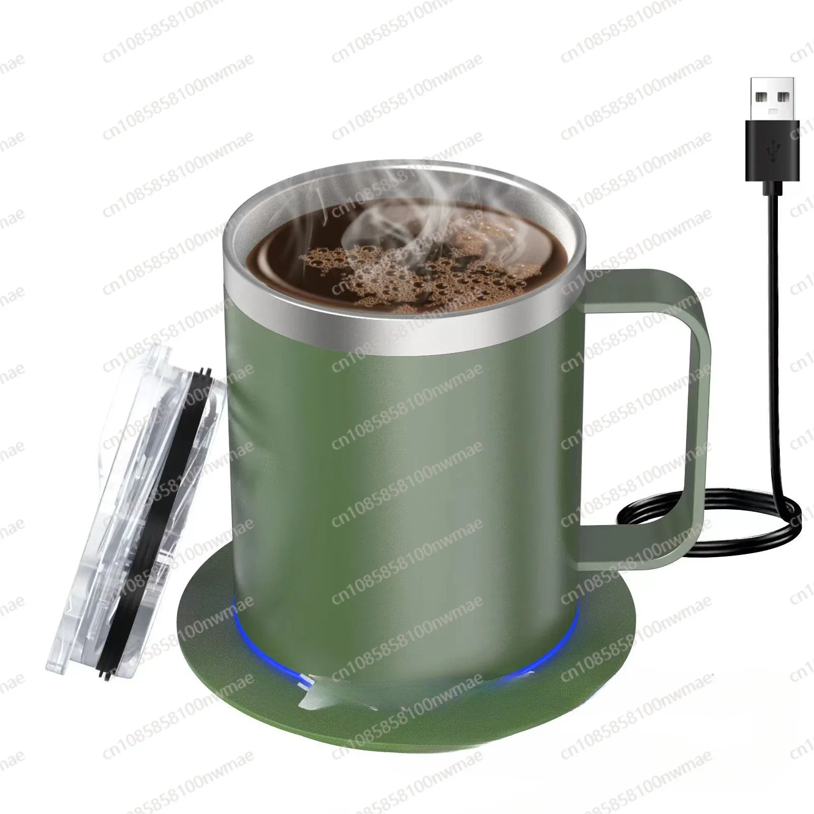 Heated Coffee Cup Double-layer Stainless Steel Heating cup Thermostatic CUp Set with thermostatic Coaster