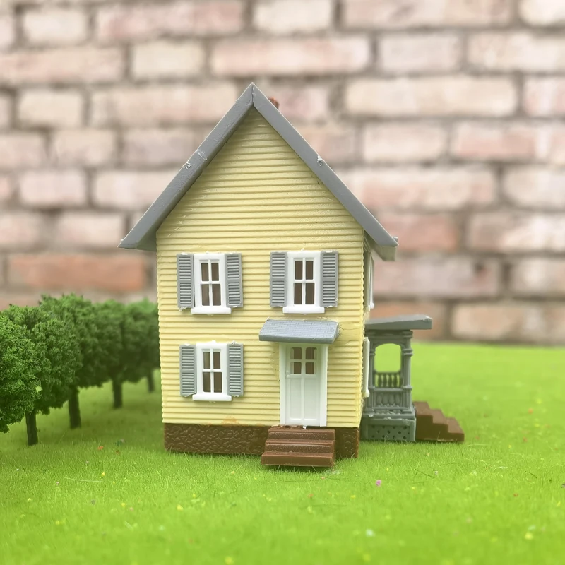Modelo de casa de estilo americano a escala 1/150 N, Kit de construcción de patio, Material de tren, diseño de ferrocarril