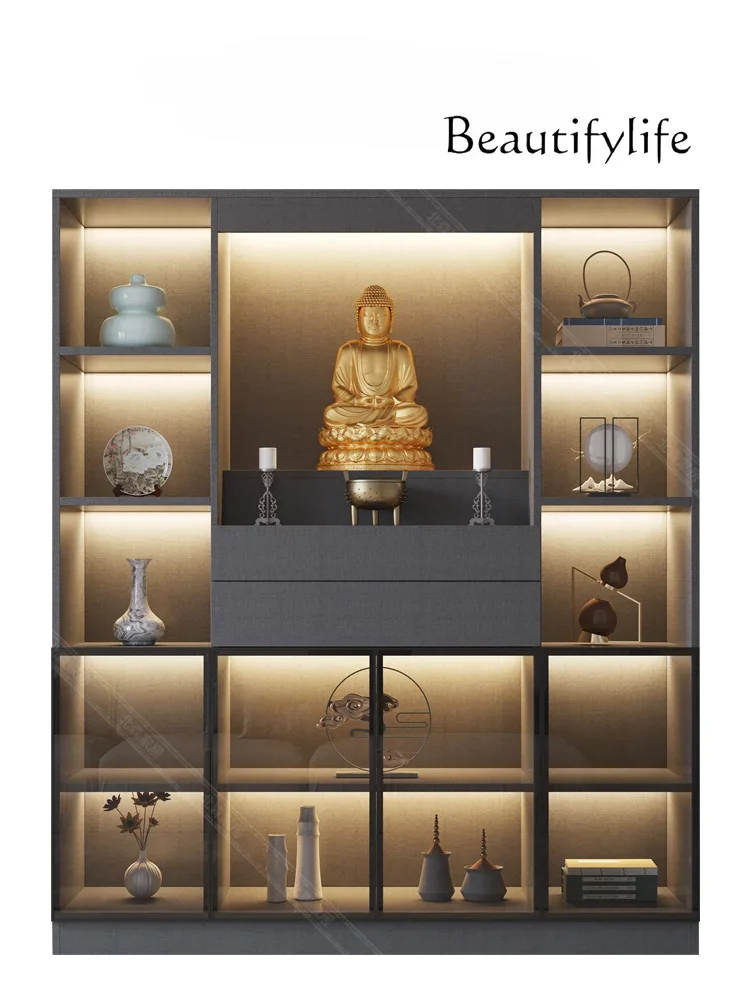 

Buddha Niche Altar Altar Modern Light Luxury Chinese God of Wealth Altar Incense Burner Table Worship Table