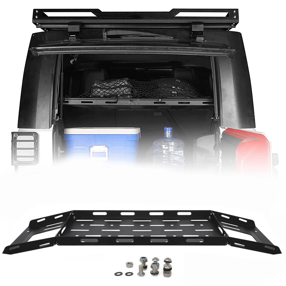 Car Tailgate Trunk Storage Rack Luggage Shelf For Jeep Wrangler JK 2011-2017 4Door Rear Cargo Racks Accessories