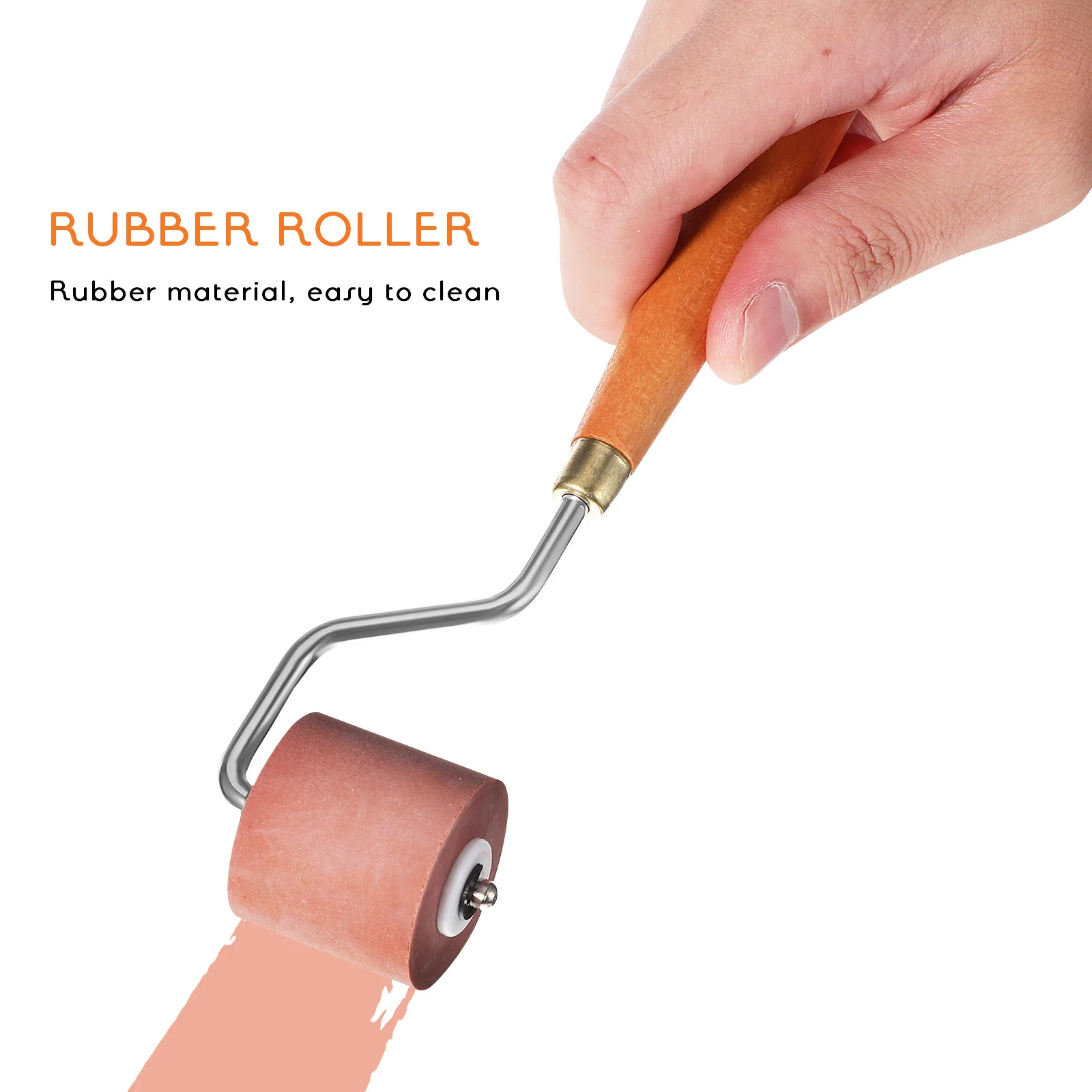 

3pcs Rubber Rollers Set 1Cm 2Cm 3Cm Printmaking Tools For Craft Stamping Painting Rolling Wood Handle Stainless Steel