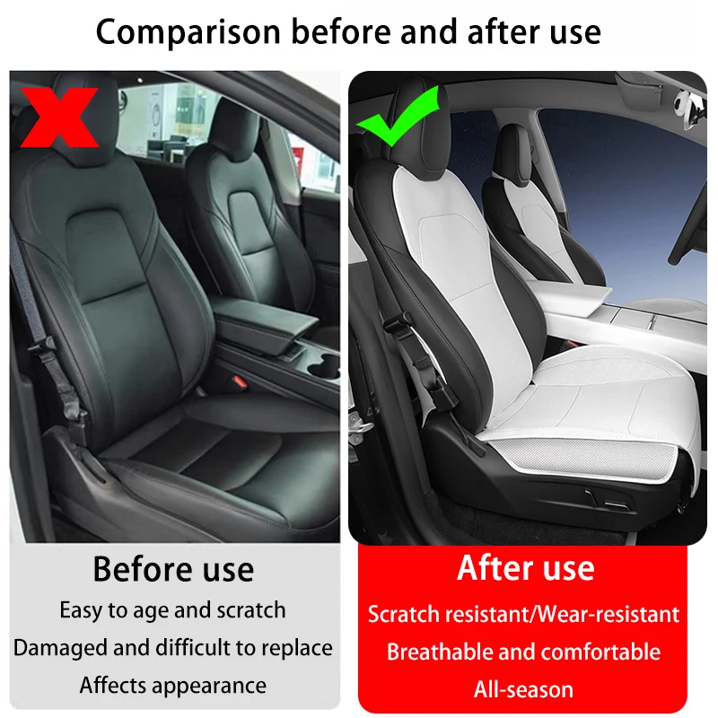 Car Seat Cover Suitable for Tesla Model 3 Highland 2025 2026 Nappa Leather Seat Cover Ventilated Seat Cover Interior Accessories