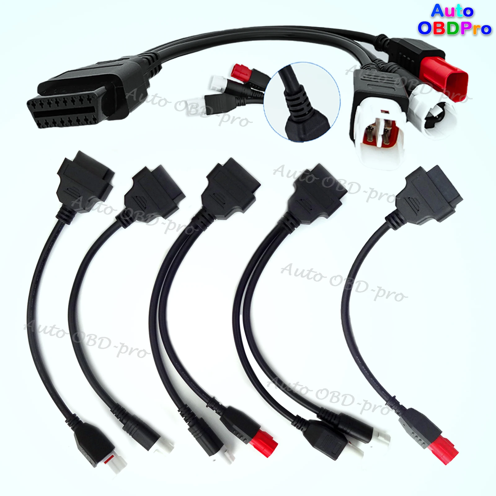 

Для Yamaha для Honda 3-контактный 4-контактный 6-контактный кабель для OBD2 16-контактный диагностический разъем мотоцикл OBDII удлинительный кабель-адаптер