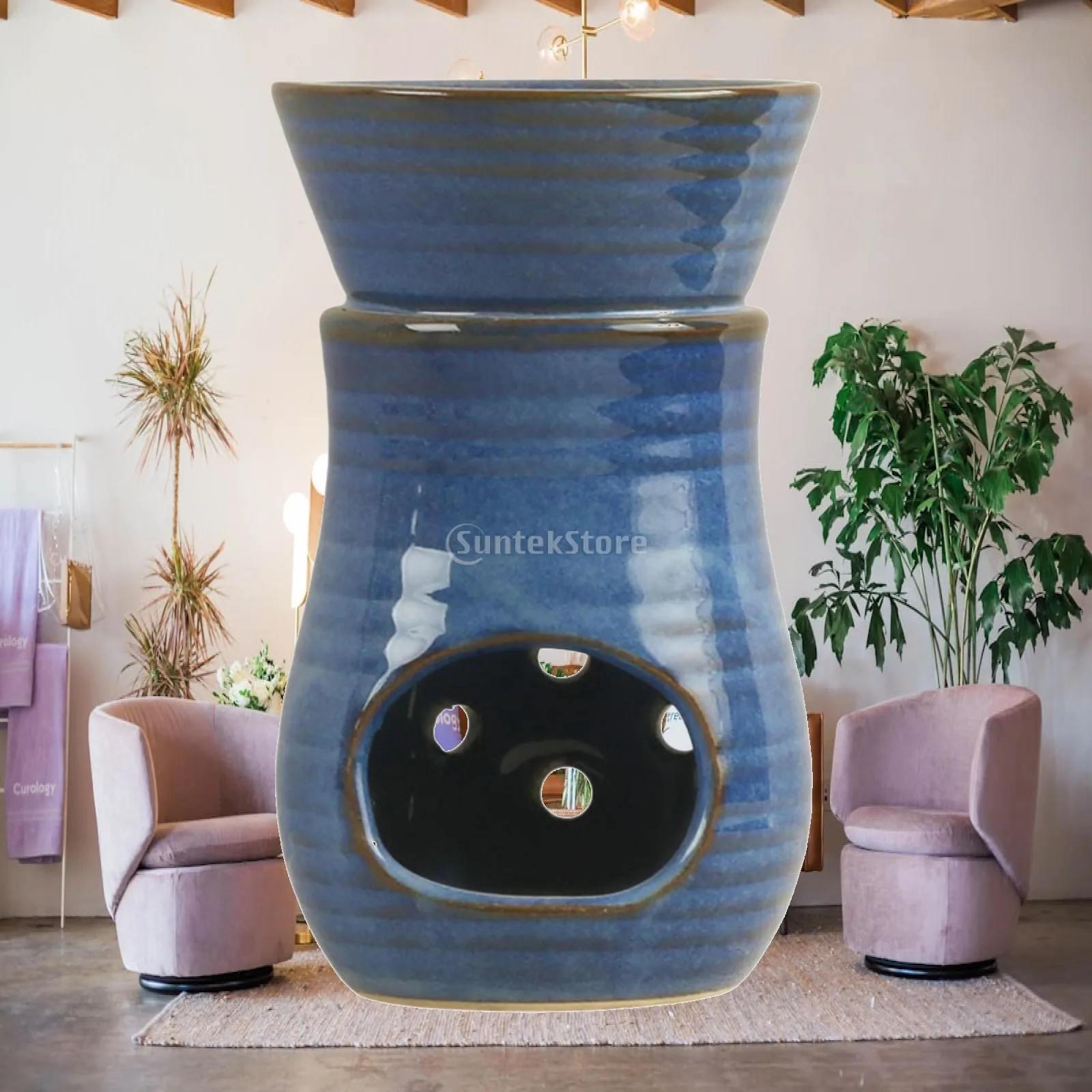 Wax Melt Burner Tea Light Holder Ceramic Essential Oil Diffuser for Living Room Office Decor