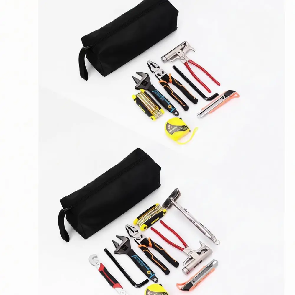 Portable Canvas Hardware Case Waterproof Tool Storage Pouch Electrician Organizer Bag For DIY Maintenance Gear
